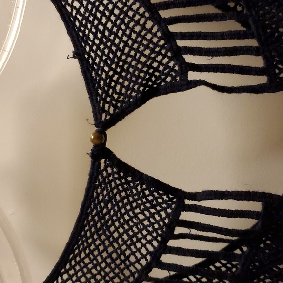 Entro LG Blue Floral Boho Sleeveless Tapestry Tunic Top - Picture 4 of 9